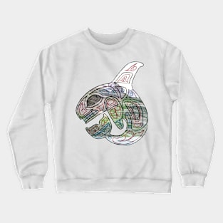 Traditional Alaskan Orca Sticker Crewneck Sweatshirt